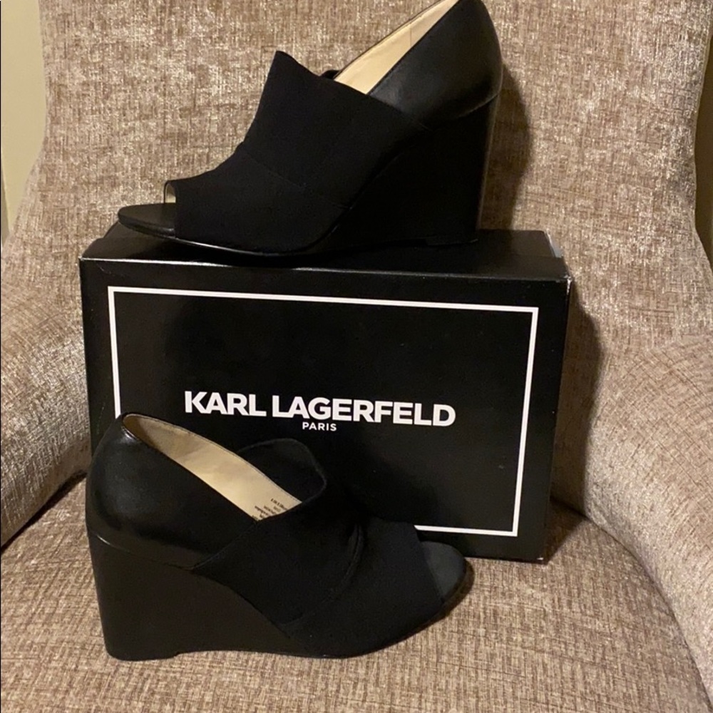 Karl Lagerfeld Black Dress Wedge